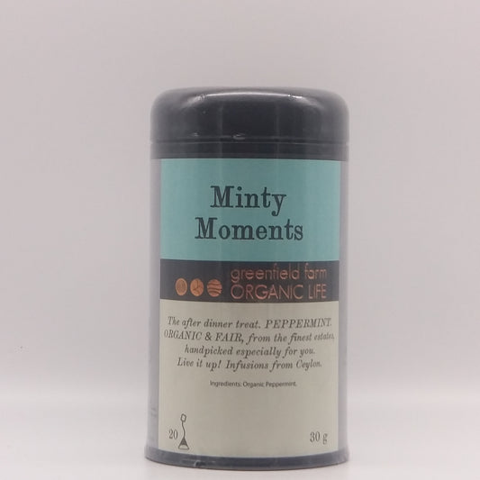 Minty Moments -20 Non-Woven Pyramid Tea Bags - Tin with Alufoil Pouch