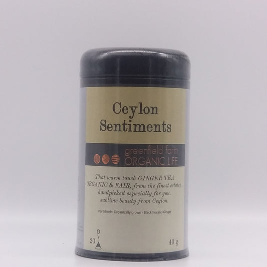 Ceylon Sentiments -20 Non-Woven Pyramid Tea Bags - Tin with Alufoil Pouch